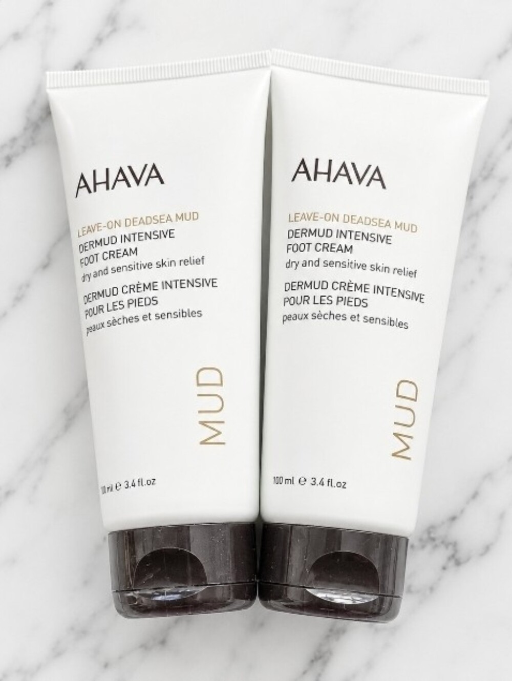 2 x Ahava Leave On Deadsea Mud Dermud Intesnsive Foot Cream 3.4 oz each SEALED!